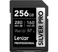Silver Pro Carte Sd 256Go, Carte Mémoire Sd Uhs-Ii, V60, U3, C10, Jusqu'À 280Mo/S En Lecture, 160Mo/S En Écriture, Carte Sdxc Pour Dslr/Caméra/Photographe/Vidéaste/Passionné (Lsdsipr256G-Bnnaa)