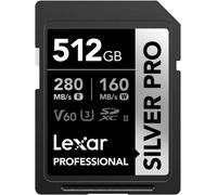 Silver Pro Carte Sd 512Go, Carte Mémoire Sd Uhs-Ii, V60, U3, C10, Jusqu'À 280Mo/S En Lecture, 160Mo/S En Écriture, Carte Sdxc Pour Dslr/Caméra/Photographe/Vidéaste/Passionné (Lsdsi[LOT6240072]