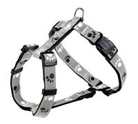 Silver Reflect Harnais H - S-M: 40-65 Cm/20 Mm, Noir/Gris Argent