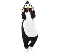 Silver_river Adulte Unisexe Manchot Costume Cosplay Combinaison Pyjama Outfit Nuit Vêtements Onesie Halloween Costume Soirée de Déguisement,L,Lty110black