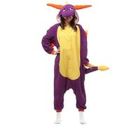 Silver_river Combinaison Unisexe Adulte Pyjama Animal Cosplay Deguisement Kigurumi, M, Dragon Violet