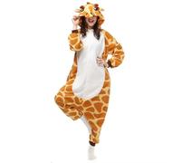 Silver_river Combinaison Unisexe Adulte Pyjama Animal Cosplay Deguisement Kigurumi, M, Girafe Orange