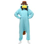 Silver_river Combinaison Unisexe Adulte Pyjama Animal Cosplay Deguisement Kigurumi, XL, Canard Bleu