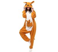 Silver_river Combinaison Unisexe Adulte Pyjama Animal Cosplay Deguisement Kigurumi, XL, Kangourou Marron