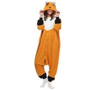 Silver_river Combinaison Unisexe Adulte Pyjama Animal Cosplay Deguisement Kigurumi, XL, Renard Orange