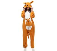 Silver_river Unisex Adult Kigurumi Kangourou Pajamas Animal Onesie One Piece Cosplay Costume Halloween Nightwear Jumpsuit Hoodies Costume Pajamas,M,Lty56orange