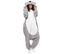 Silver_river Unisex Adult Kigurumi Koala Pajamas Animal Onesie One Piece Cosplay Costume Halloween Nightwear Jumpsuit Hoodies Costume Pajamas,Gris,M