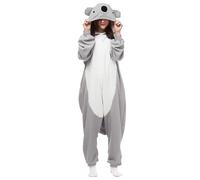 Silver_river Unisex Adult Kigurumi Koala Pajamas Animal Onesie One Piece Cosplay Costume Halloween Nightwear Jumpsuit Hoodies Costume Pajamas,Gris,L