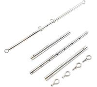 Silver Stainless Steel Adjustable Pilates Bar For Workout Fitness