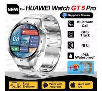 Silver Steel 2a - 2025 Nouvelle Montre Gt5 Pro Montre Intelligente 1.53 ""Écran Amoled Nfc Gps Tracker Bt Appel Santé Étanche Smartwatch Hommes Femmes Pour Huawei