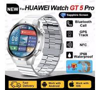 Silver Steel B 2a - 2025 Nouvelle Montre Gt5 Pro Montre Intelligente 1.53 ""Écran Amoled Nfc Gps Tracker Bt Appel Santé Étanche Smartwatch Hommes Femmes Pour Huawei