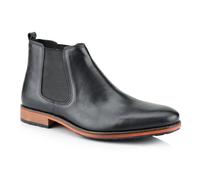 Silver Street London Bottines Chelsea en cuir Argyll pour homme, Noir, 40 2/3 EU