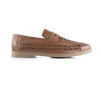 Silver Street London Mocassins en cuir Perth pour homme avec panneaux tissés, marron, 40 2/3 EU