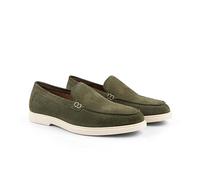 Silver Street London San Mauro Mocassins en daim de qualité supérieure pour homme, extra rembourrés, respirants, chaussures décontractées confortables à enfiler pour homme, Vert, 42 2/3 EU