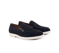 Silver Street London San Mauro Mocassins en daim de qualité supérieure pour homme, extra rembourrés, respirants, chaussures décontractées confortables à enfiler pour homme, bleu marine, 44 EU