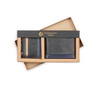 Silver Street London Turin Portefeuille en cuir multifonction pour homme avec blocage RFID - Cadeau de Noël pour lui ou la fête des pères, bleu marine, Normal, Portefeuilles