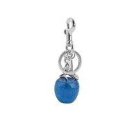 (silver) Stylish Blue Apples Key Chain Ornament Versatile Blue Apples Keychain Accessory Compact Key Holder with Charm for Gift silver