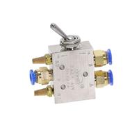 Silver Tone 1/8" Air Pneumatic 2 Position 5 Way Toggle Shut Off Switch Knob Hand Mechanical Valve HL2501-V TAC2-41V NWPNLXEA(PC 6mm Fittings)