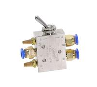 Silver Tone 1/8" Air Pneumatic 2 Position 5 Way Toggle Shut Off Switch Knob Hand Mechanical Valve HL2501-V TAC2-41V NWPNLXEA(PC 4mm Fittings)