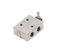 Silver Tone 1/8" Air Pneumatic 2 Position 5 Way Toggle Shut Off Switch Knob Hand Mechanical Valve HL2501-V TAC2-41V NWPNLXEA(No Fittings)