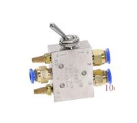 Silver Tone 1/8" Air Pneumatic 2 Position 5 Way Toggle Shut Off Switch Knob Hand Mechanical Valve HL2501-V TAC2-41V NWPNLXEA(PC 10mm Fittings)
