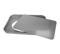 Patisse Moule à tarte rectangulaire 03568 – Tourtière fond amovible Silver-Top gris argenté 32x22cm
