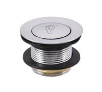 Silver Up Siphon de baignoire pour salle de bain, siphon de sol en alliage et laiton avec joint étanche, installation facile à bouton-poussoir pour baignoire (1 pièce)