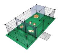 SILVER VALLEY Parc pour animaux de compagnie, cage d'exercice pour petits animaux, clôture d'exercice avec tapis, panneau en maille de fer, design intéressant, idéal pour chiot, lapin, chaton,