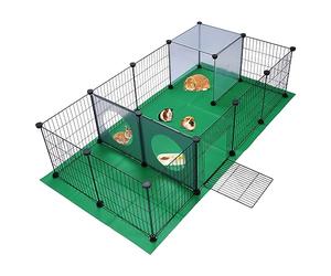 SILVER VALLEY Parc pour animaux de compagnie, cage d'exercice pour petits animaux, clôture d'exercice avec tapis, panneau en maille de fer, design intéressant, idéal pour chiot, lapin, chaton,