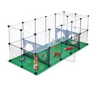 SILVER VALLEY Parc pour lapin, cochon d'Inde, cage à hamster, fond en filet de fer, design pour petits animaux, lapin, chiot, chaton, hérisson, à faire soi-même, extensible, portable, clôture