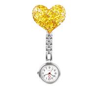 Silvera Montre à Gousset D'infirmière avec Trotteuse,Montre de Broche avec Clip - Forme de Coeur pour Infirmières et à Tout Autre Professionnel de la Santé
