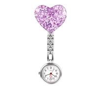 Silvera Montre à Gousset D'infirmière avec Trotteuse,Montre de Broche avec Clip - Forme de Coeur pour Infirmières et à Tout Autre Professionnel de la Santé