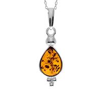 SilverAmber Jewellery - Pendentif classique en argent sterling 925 et ambre de la Baltique véritable - AA247, Pierre Argent sterling Résine, Ambre