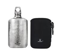 SILVERANT Bouteille d'eau ultralégère en titane 600 ml avec finition cristallisée - Pour camping, randonnée, sports avec manchon isolant thermique et bouchon étanche - Design fin