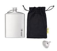 SILVERANT Flasque en titane avec entonnoir et bouchon à vis pour camping, randonnée, voyage, extérieur (220 ml, sablé)