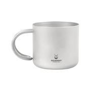 SILVERANT Tasse à café en titane - 110 ml et 125 ml - Tasses à double paroi avec poignée - Tasse à thé Cortado pour boissons chaudes, voyage et utilisation à la maison (tasse à poignée sablée, 110 ml)