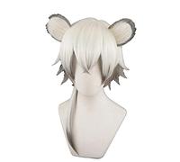 SilverAsh Cliffheart Cosplay Wig with Ears Game Arknights Heat Resistant Synthetic Cosplay Hair SilverAsh Cliffheart