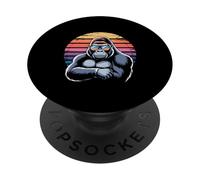Silverback Gorilla Retro Sunset Lunettes de Soleil Vintage années 80 PopSockets PopGrip Adhésif