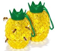 SilverChry 2Pcs Pièges à Abeilles en Ananas, Piège à Insectes en Plastique, Protection Efficace Contre Guêpes, Protection et Anti-Nuisibles pour Jardin, Piege a Frelon Asiatique Exterieur