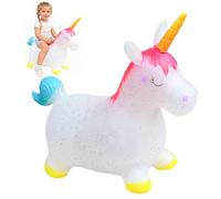 SilverChry Animal Sauteur, Cheval Sauteur, Jouet Sauteur pour Enfants, Usage Intérieur/Extérieur, Cadeau pour Enfants, Cadeaux d'anniversaire, Cadeaux de Fête (Transparent)