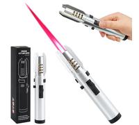 SilverChry Briquet Coupe-Vent Long, Allume Gaz, Jetflame Lighter, Chalumeau Cuisine, Rechargeable, Allume Feu Cheminée (Sans Butane)