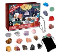 SilverChry Calendrier de l'Avent Pierre Precieuse 2024, Calendrier Avent Pierre Precieuse, Calendrier de Noël à Rebours de 24 Jours pour Les Minéraux, Calendrier De l'Avent pour Garçons et Filles