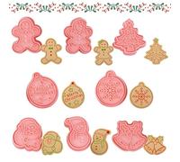 SilverChry Emporte Piece Patisserie Noël, 8 Pcs Emporte Pièce Personnalisé, Moule Biscuit Noel, Emporte-Pièces Plastique pour Decoration Patisserie Fabrication de Biscuits Sandwich Fondant (Style G)