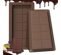 SilverChry Lot de 2 Moule à Tablette de Chocolat Profond, Moule Chocolat Dubai, Moule Tablette Chocolat Profond, Moule à Chocolat Extra Profond Pour Bonbons Au Chocolat, Chaque Moule Donne 10 Pralines