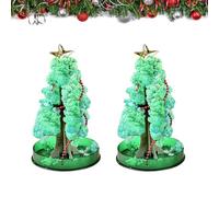 SilverChry Lot de 2 sapins de Noël Magiques en Croissance, Arbre en Papier Magique, Mini décoration Sapin de Noël à Faire soi-même pour garçons et Filles,Cadeaux Amusants (Grün)