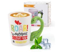 SilverChry Mug en Céramique, Tasse à Café de 400 Ml Avec Anse en Forme d'Animal, Un cadeau pour un être cher, la fête des pères, la fête des mères, un anniversaire ou un ami proche (Dinosaure)