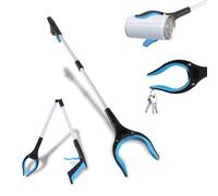 SilverChry Outils de Ramassage 83 cm, Pince Telescopique Magnétiques et Tête Rotative à 90°, Pince de Préhension avec Poignée Eergonomique, pour Jardin et Maison Personnes Âgées et Enfants