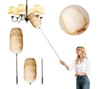 SilverChry Plumeau Télescopique en Laine d’Agneau de Qualité Supérieure, Extensible jusqu'à 140 cm, Convient pour Les Plafonds, Les Ventilateurs de Plafond, Les Toiles d'Araignée et Les Coins