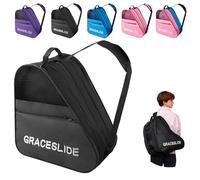 SilverChry Skatebag I Sac à Patins à Glace avec anses I Sac de Hockey sur Glace avec Fermeture éclair et Compartiments Pratiques (Noir)