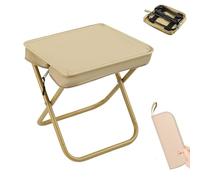SilverChry Tabouret Pliant Portable, Siege Pliant Portable Leger, Tabouret Pliant Camping, Chaise de Camping Pliable en Acier avec Sac de Transport pour Randonnée Pêche,Voyage,BBQ, Charge 180KG (Kaki)